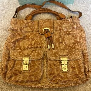 Leather snakeskin bag